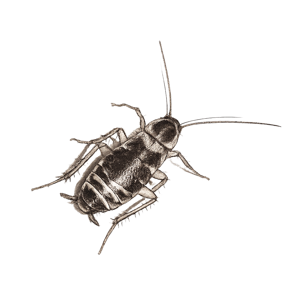sketch of a brown-banded-cockroach
