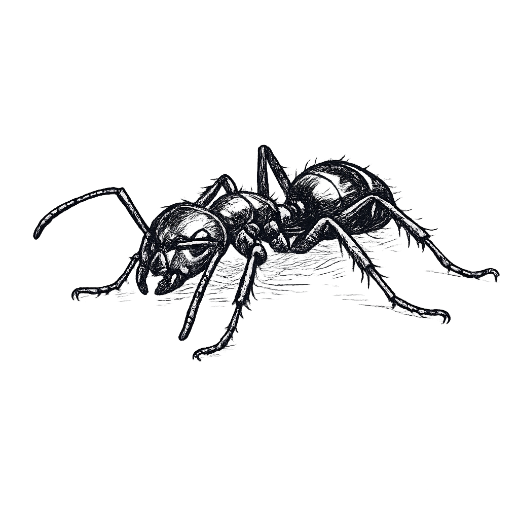 sketch of a carpenter ant