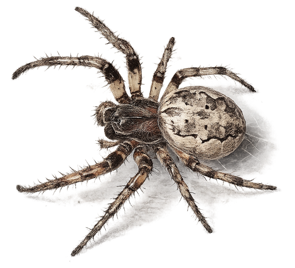 sketch of an orb weaver spider