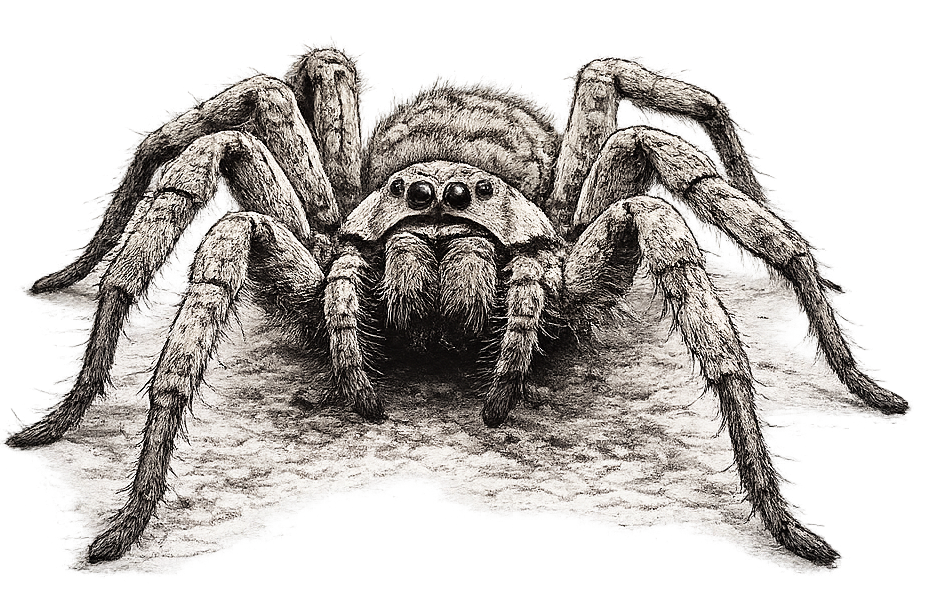 sketch of a wolf spider
