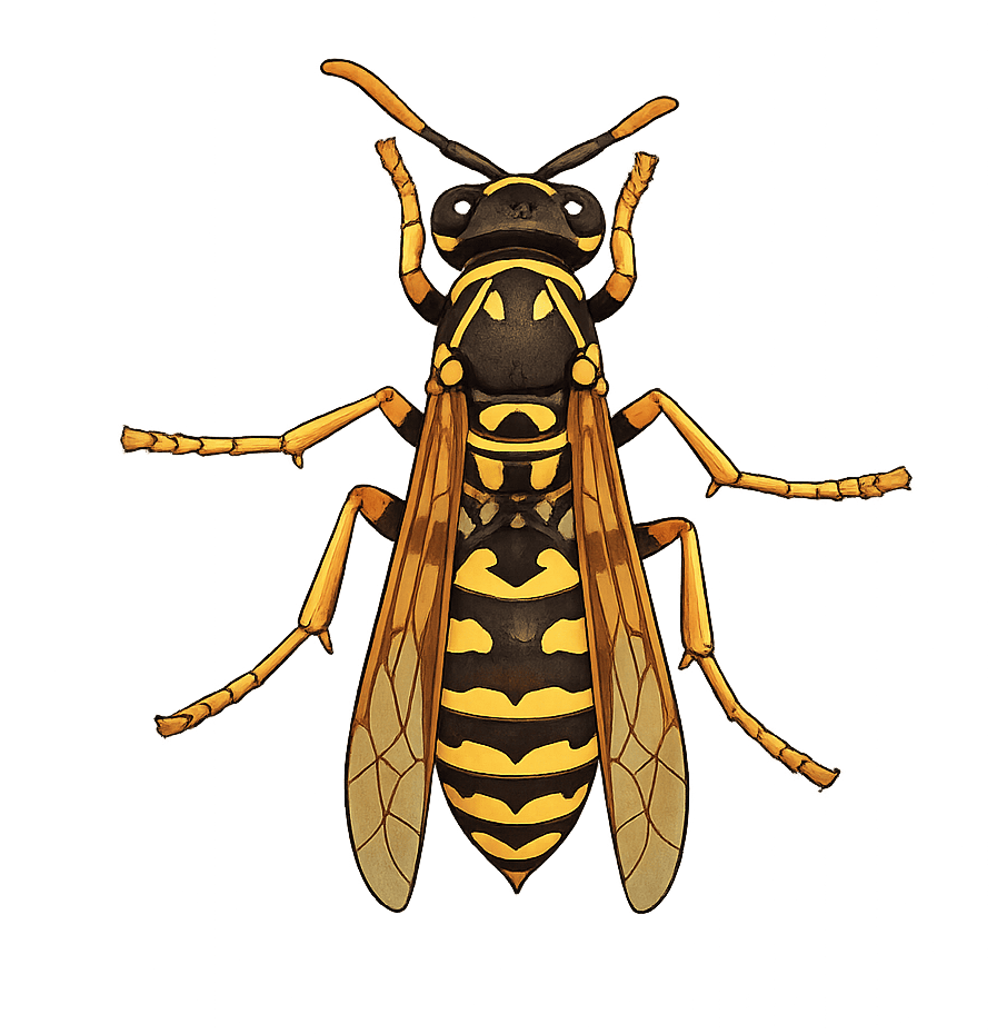 illustration of a paper wasp