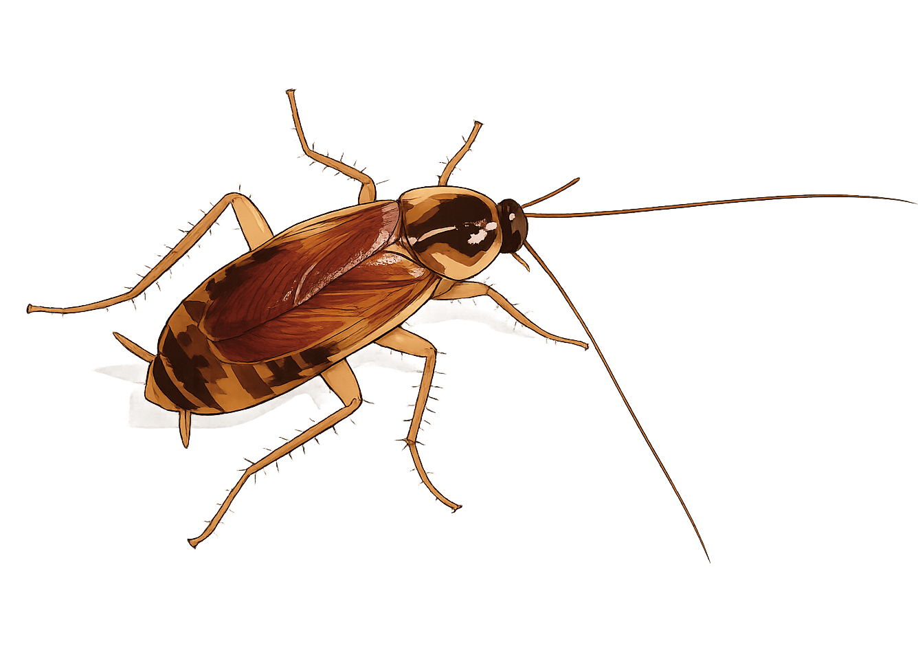 illustration of a brown banded cockroach