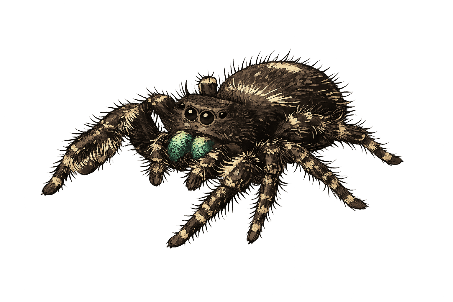 Illustration of a jumping spider