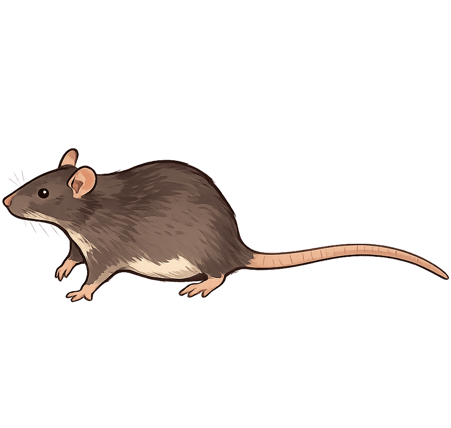 Illustration of a roof rat